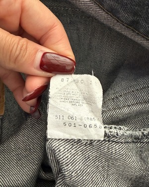 -Levis- Vintage 90s W33L32 501 Black Denim Pants made in USA