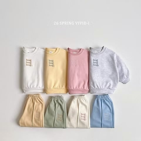 即納|vivid-i|ハグバイカラー上下セットアップ