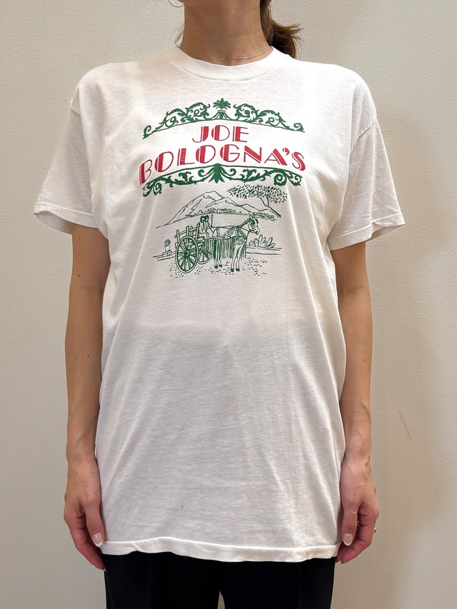 CU9-14 USED TEE "JOE BOLOGNA'S" -WHITE-