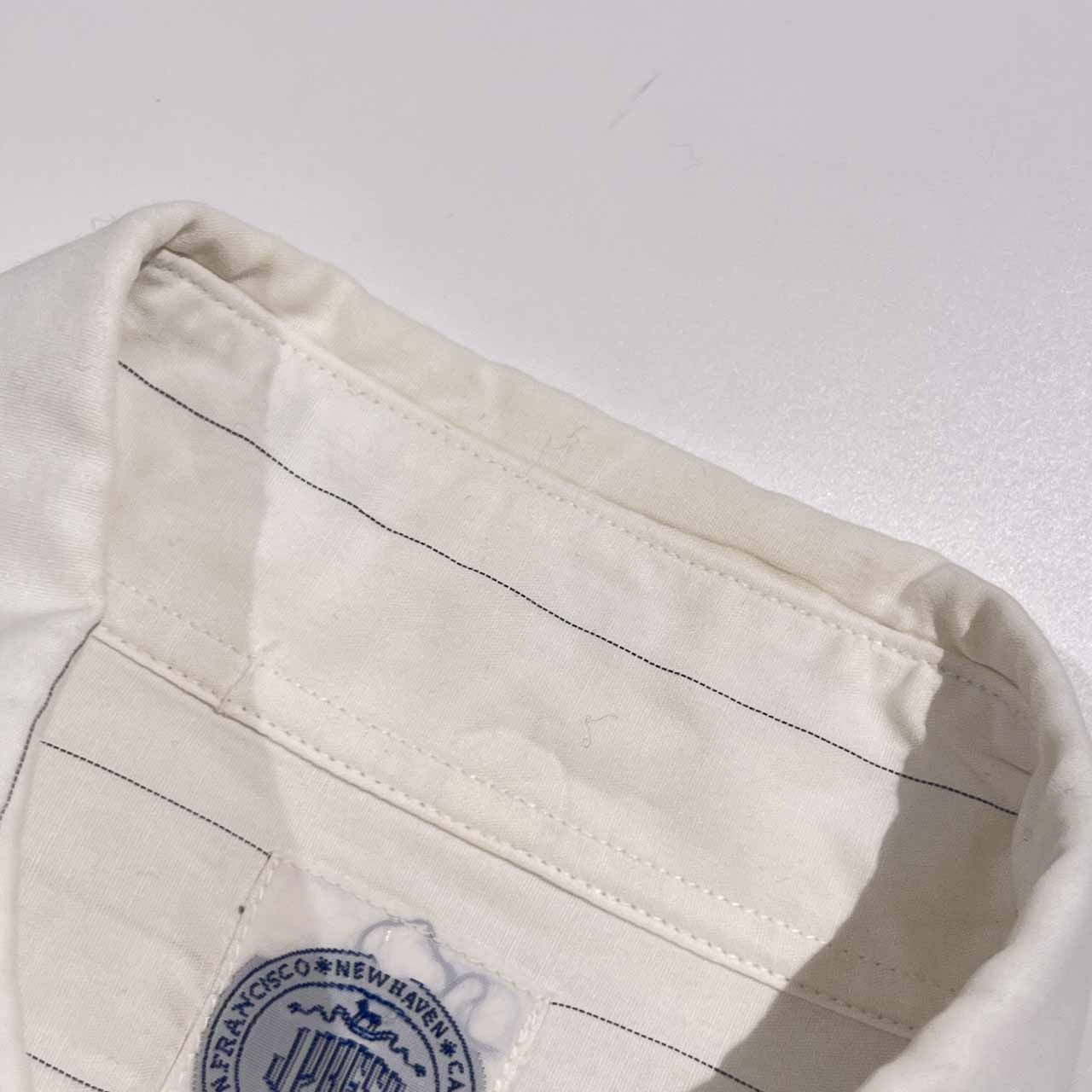 J.PRESS ジェイプレス ストライプ BD ボタンダウン 長袖シャツ/ホワイト メンズ