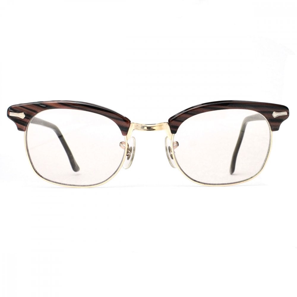 SHURON Vintage Glasses [SHURON Nu-Sir] [1960s-] BR Wood GLD 48-22