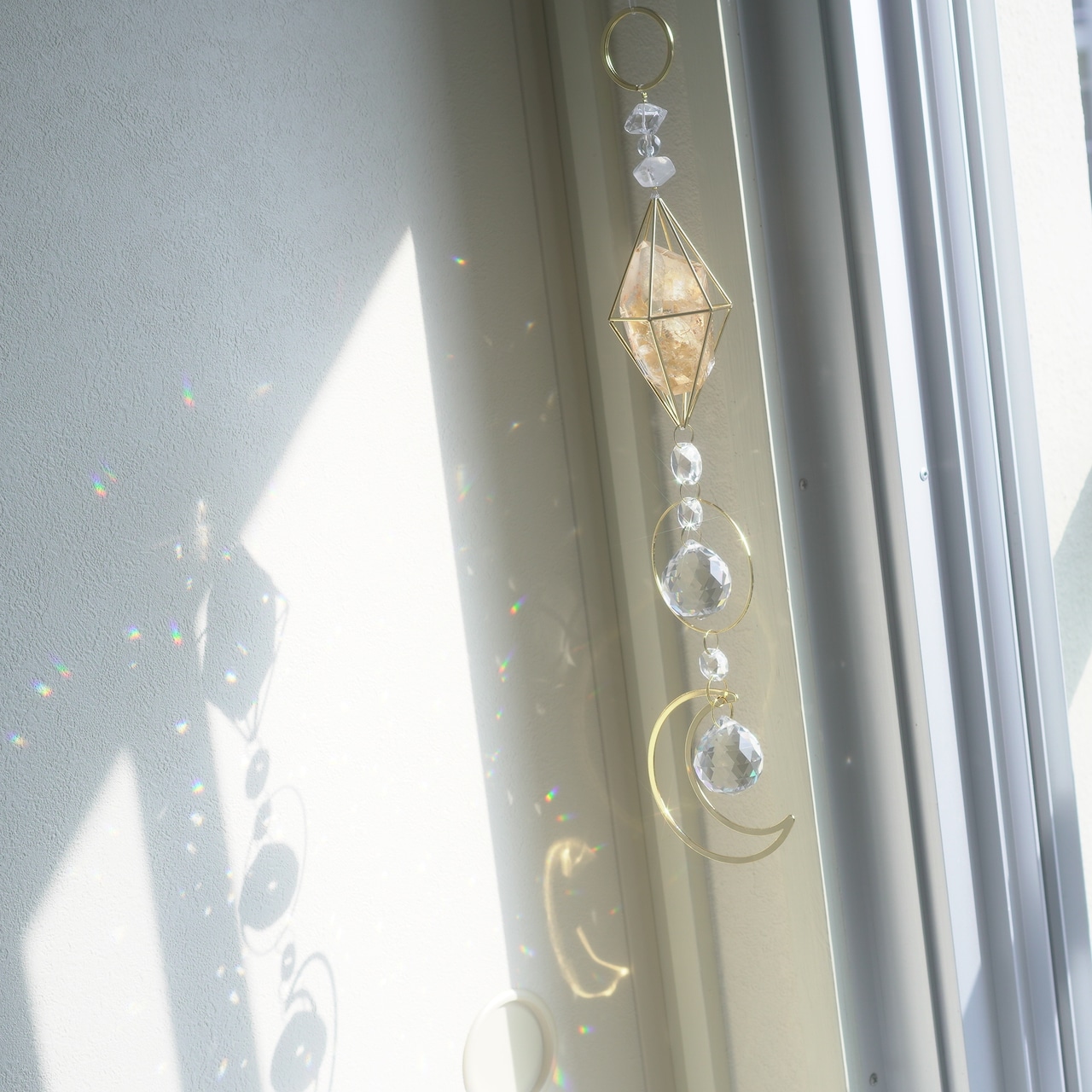 Demeter - Gold rutile quartz / ジェムピラー / Gem Pillar Interior Jewelry