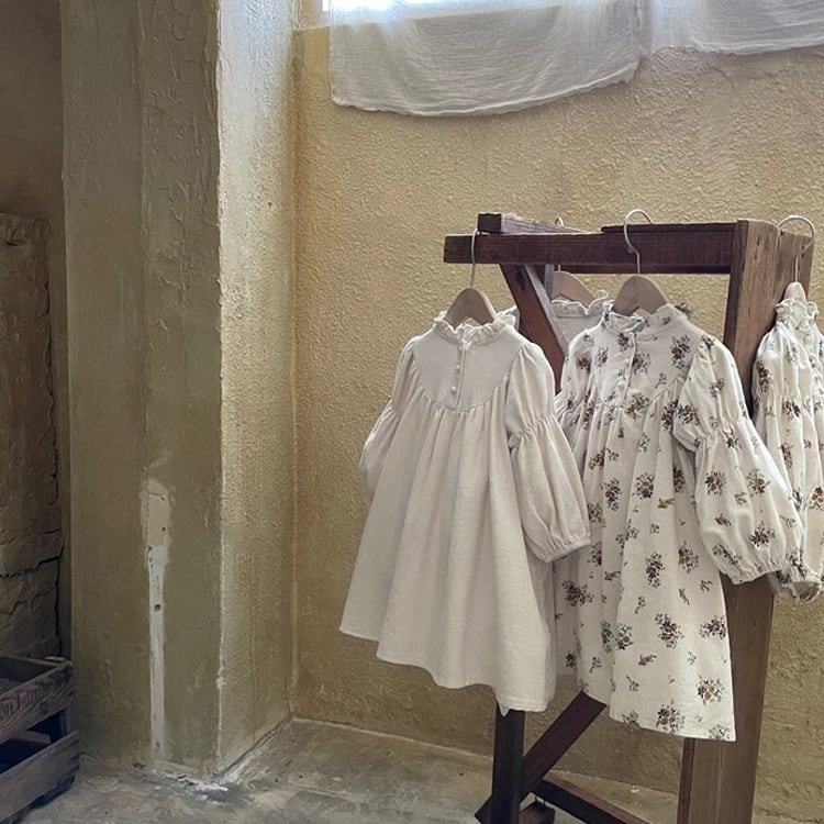 【BABY&KID】秋新作 可愛い無地、花柄ワンピース