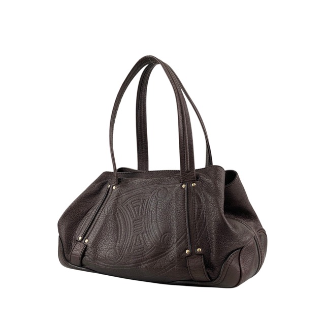 CELINE セリーヌ トートバッグ ブラウン ブラゾン型押し レザー vintage ヴィンテージ オールド 7dzt2e