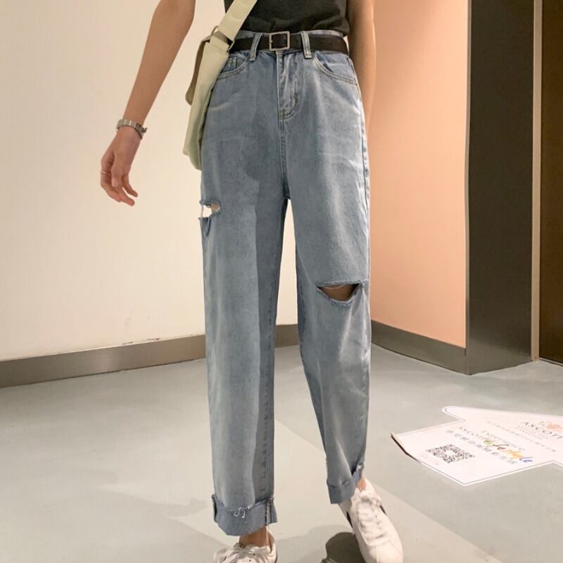 パンツ サマースリムハイウェストウェストルーズジーンズ 夏物 YY-ファッション25677501377