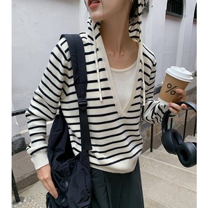 layered hood knit　j-0163