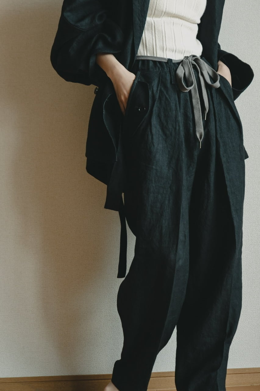 easy tilt tuck pants (BIGGIE linen 使用) | 01u10
