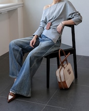 Loose shoulder long sleeve Shirt T20090