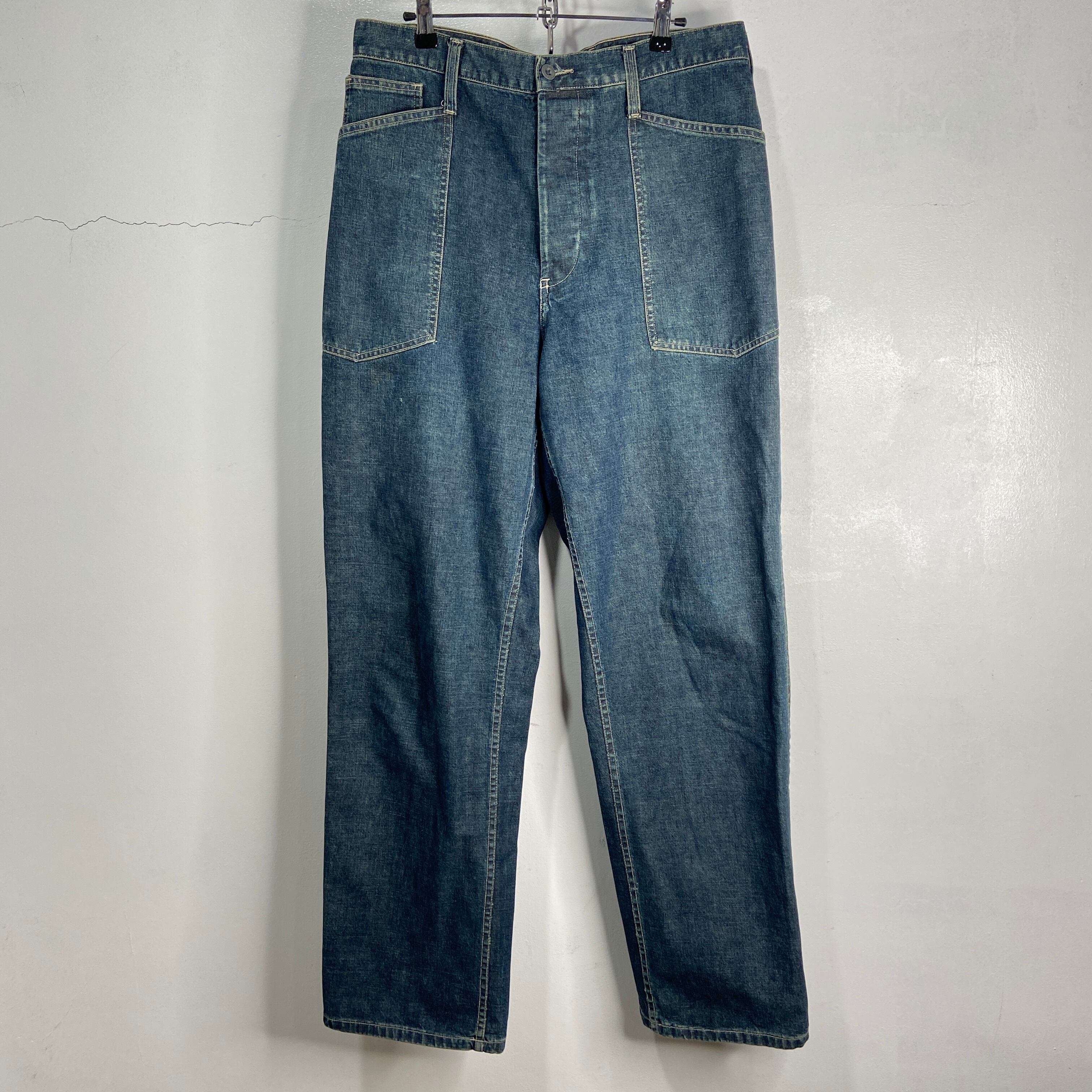 送料無料』90s USA製 RRL シンチバックデニムワークパンツ ラルフ  