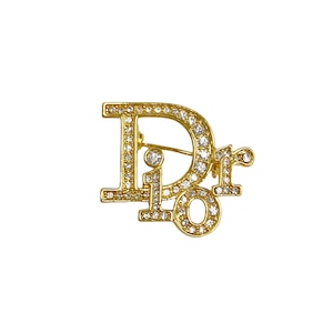 Christian Dior ディオール ロゴ ブローチ ゴールド アクセサリー 8064-202207