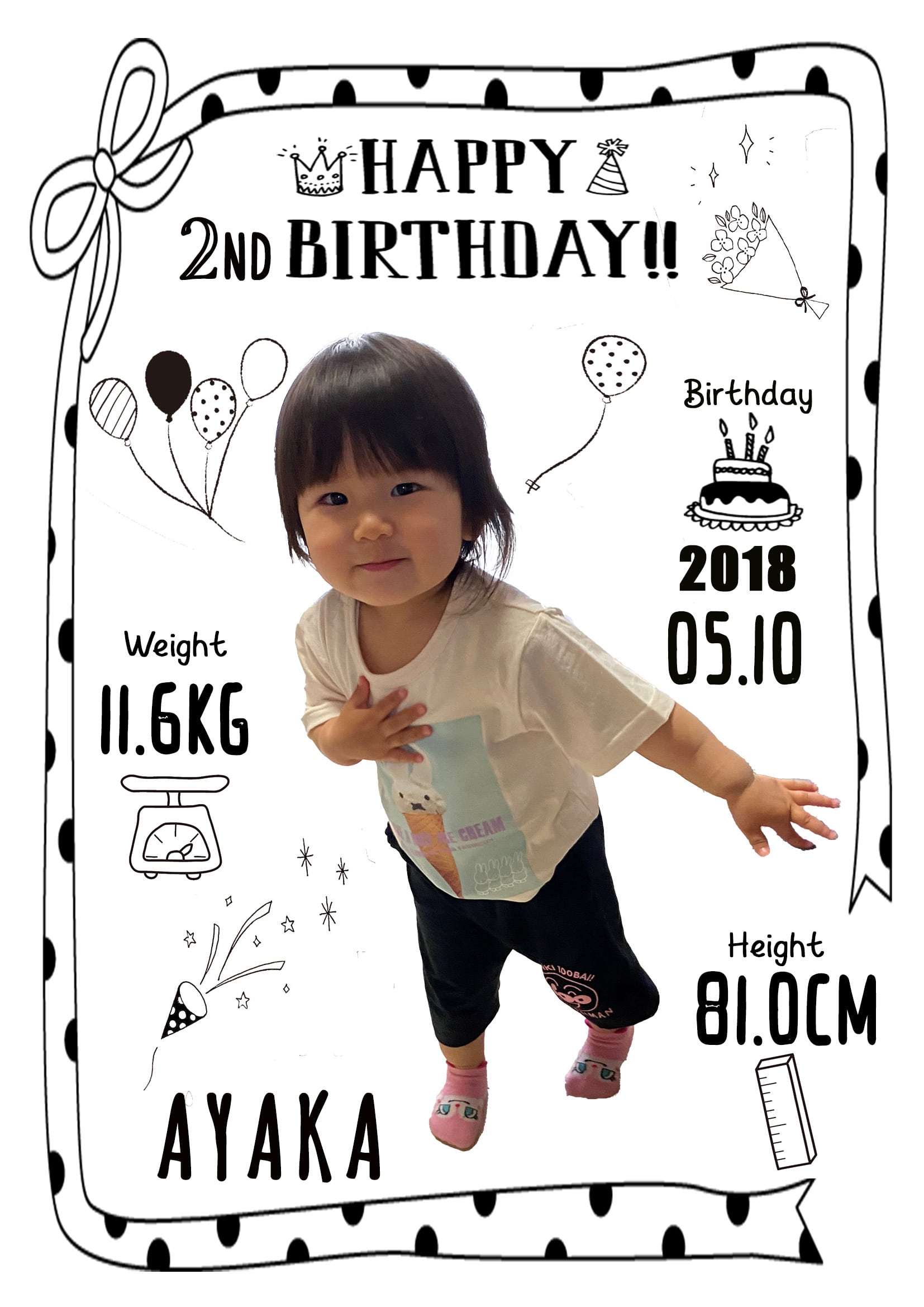 何歳でもok カリグラフィー 誕生日ポスター Goodmemory