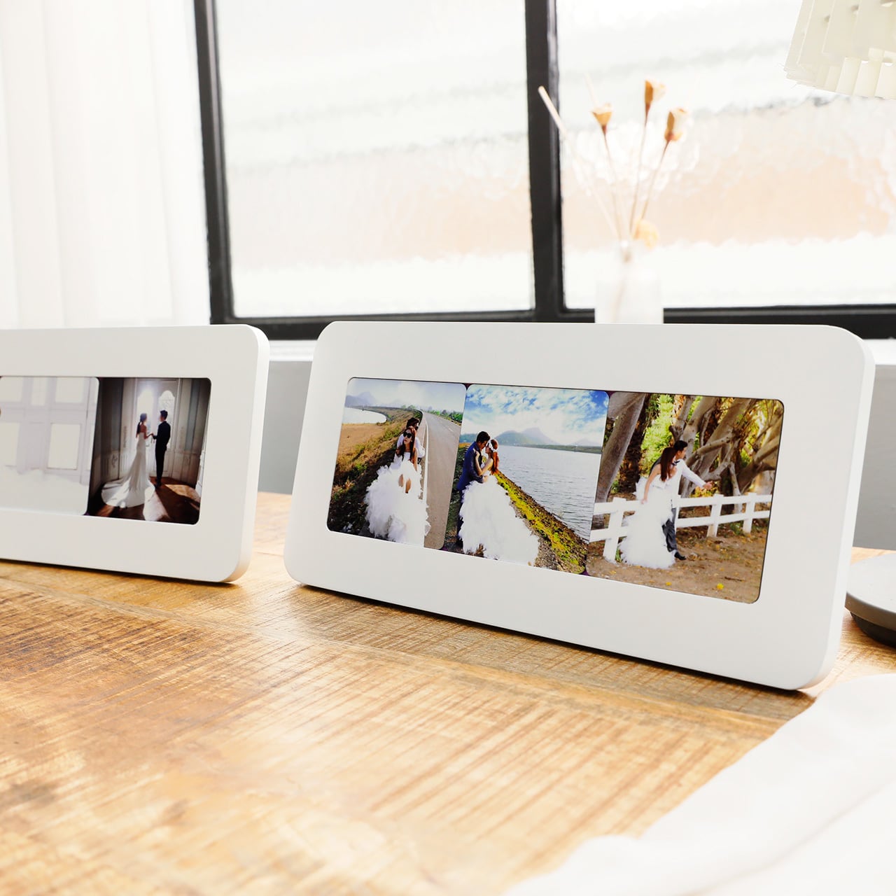 マグネットフォトスタンドStandard3(ホワイトフォトフレーム/90x90mm