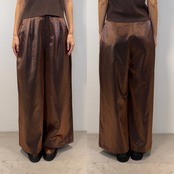 メタリックリラックスワイドPT/ブラウン