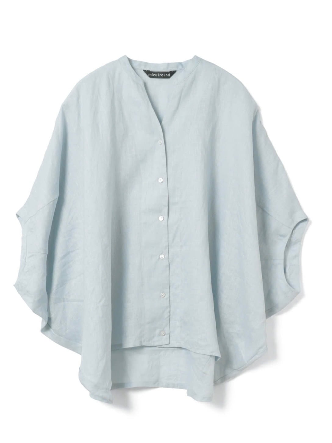 mizuiro ind/リネンスタンドカラーコクーンシャツ | 20ｰtwentyｰ