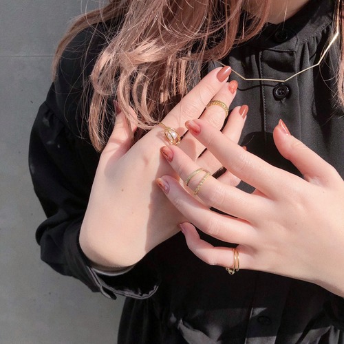 SET RING || LOCKED PEARL RING + PINKY RING || 5 RINGS || GOLD || FRSG0417L