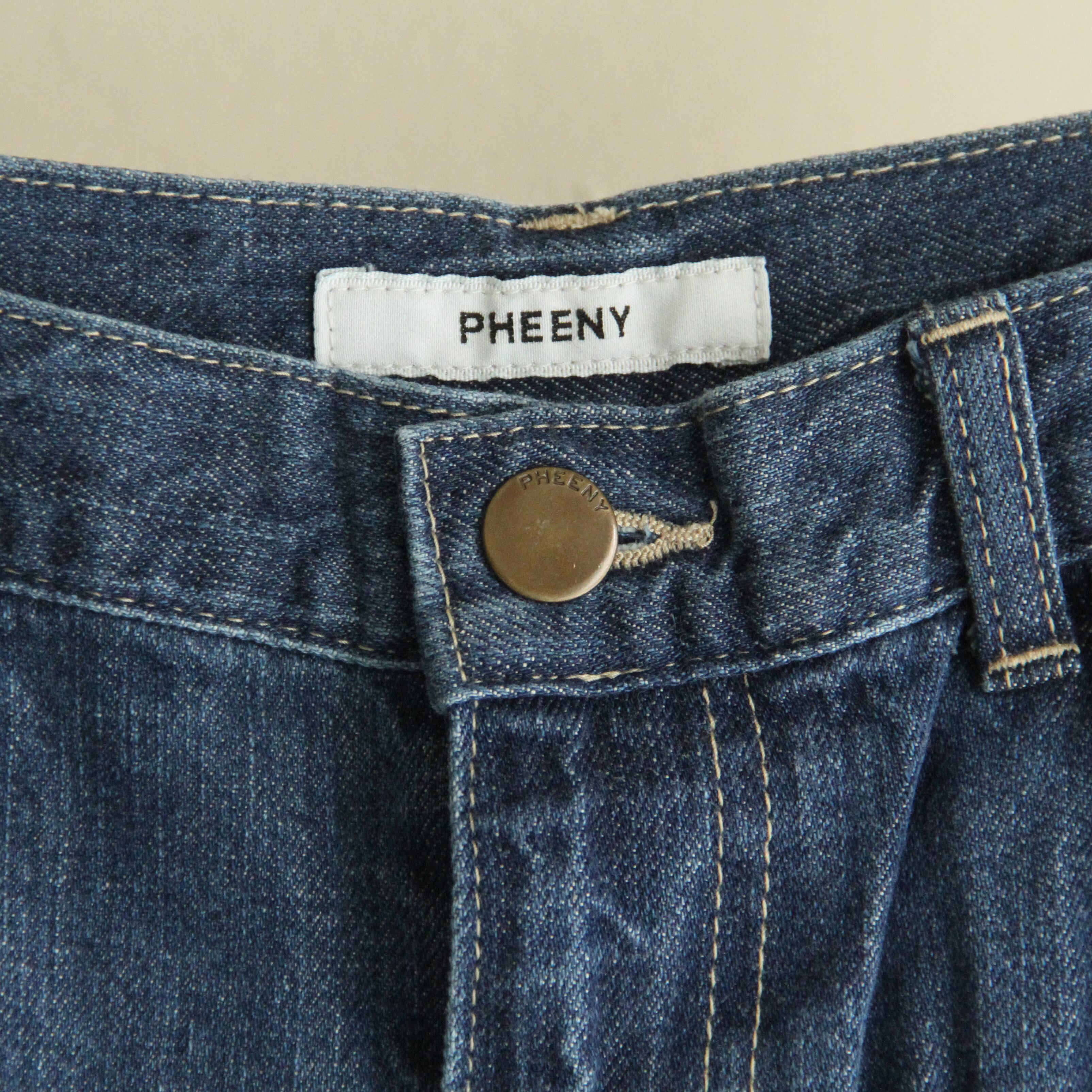PHEENY Natural slub denim wide painter pants | Terminal