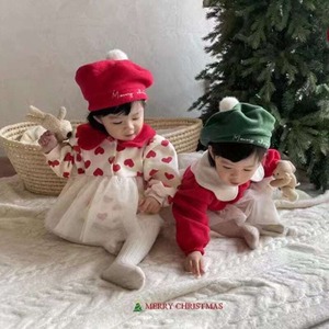 【BABY】クリスマスプリンセスハートロンパース
