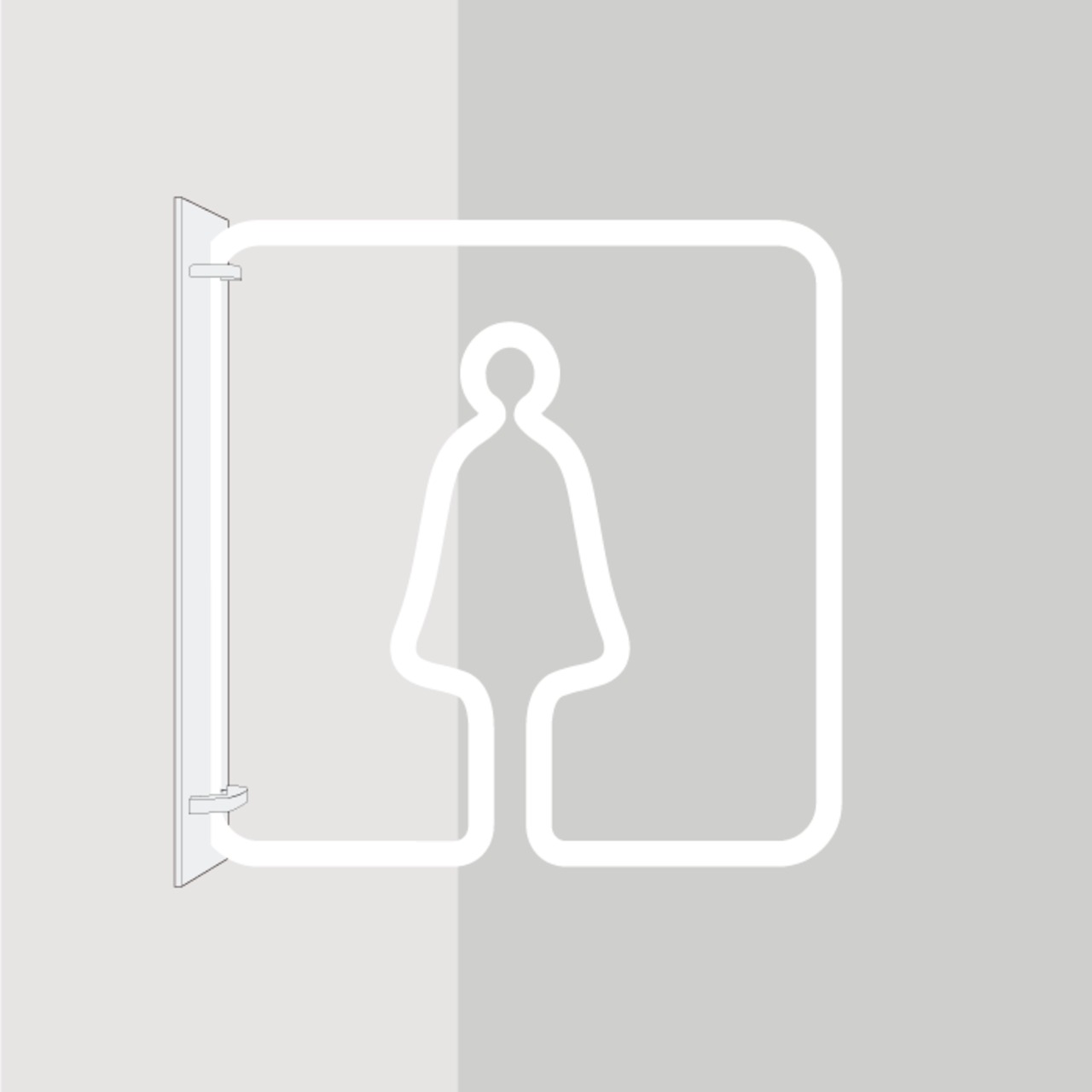 ツケレルン（3Wayピクトサイン）軽量 アクリル 突き出し 看板 （女子トイレ 01）3way-0002 - 6