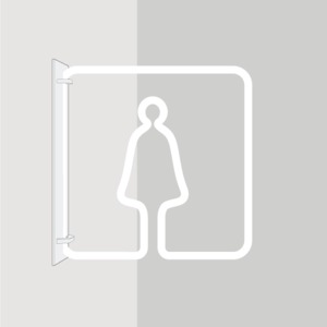 ツケレルン（3Wayピクトサイン）軽量 アクリル 突き出し 看板 （女子トイレ 01）3way-0002