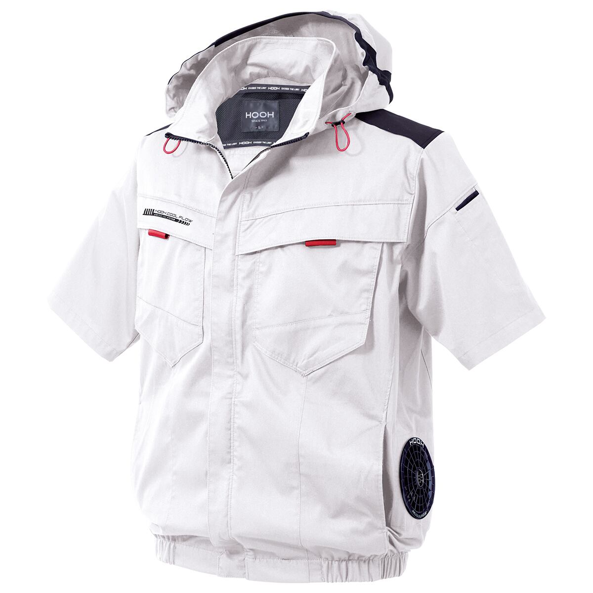 3Lサイズ V2517 サイドファン半袖フードジャケット HOOH 村上被服 空調
