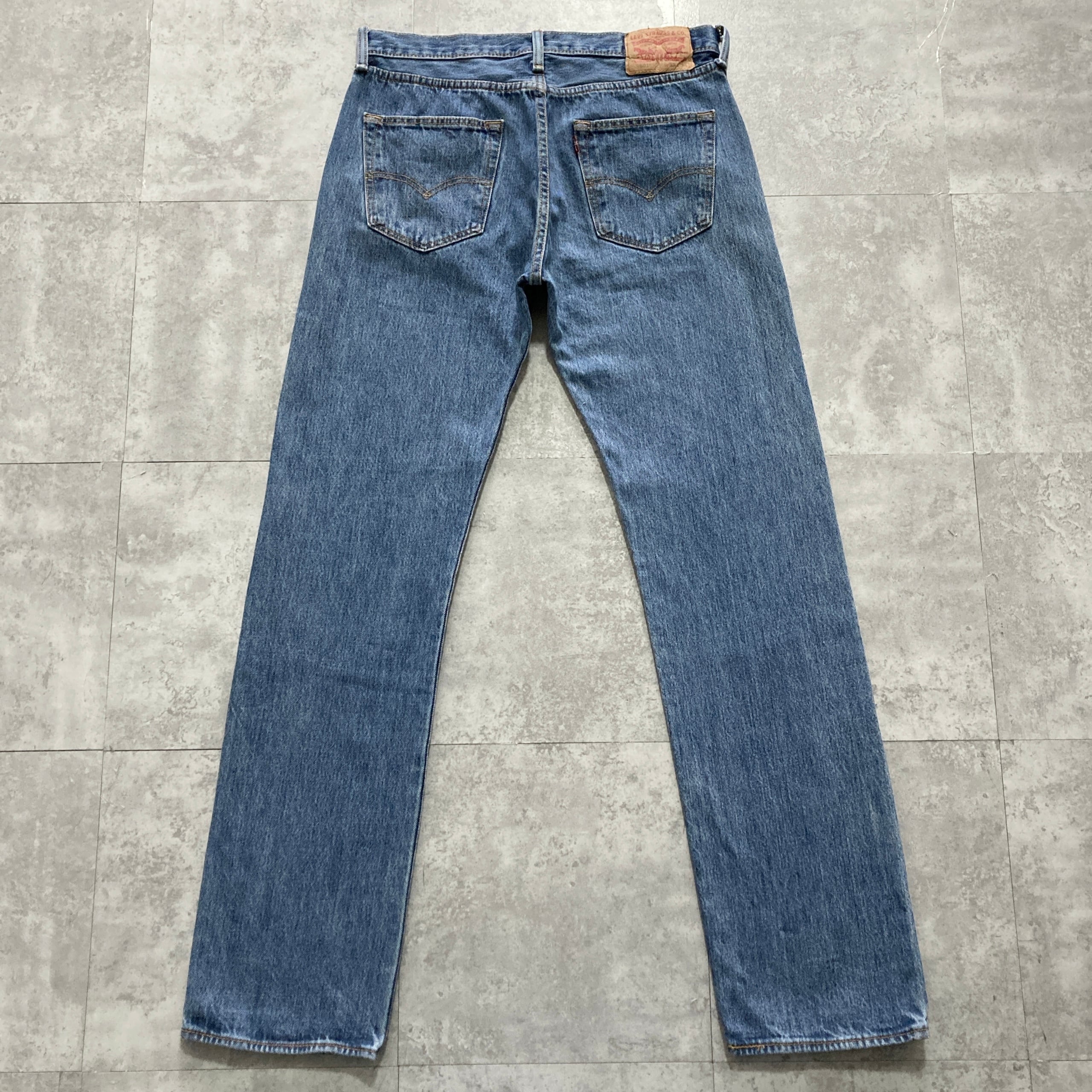 W33 L34】Levis 501 リーバイス ボタンフライ 縦落ち ヒゲ デニム