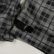 JAMS GOLD ジャムズゴールド 部分 本革 レザー チェック柄 ライディング ジャケット ブルゾン LL /グレー系 バイク ウェア バイカー ライダース