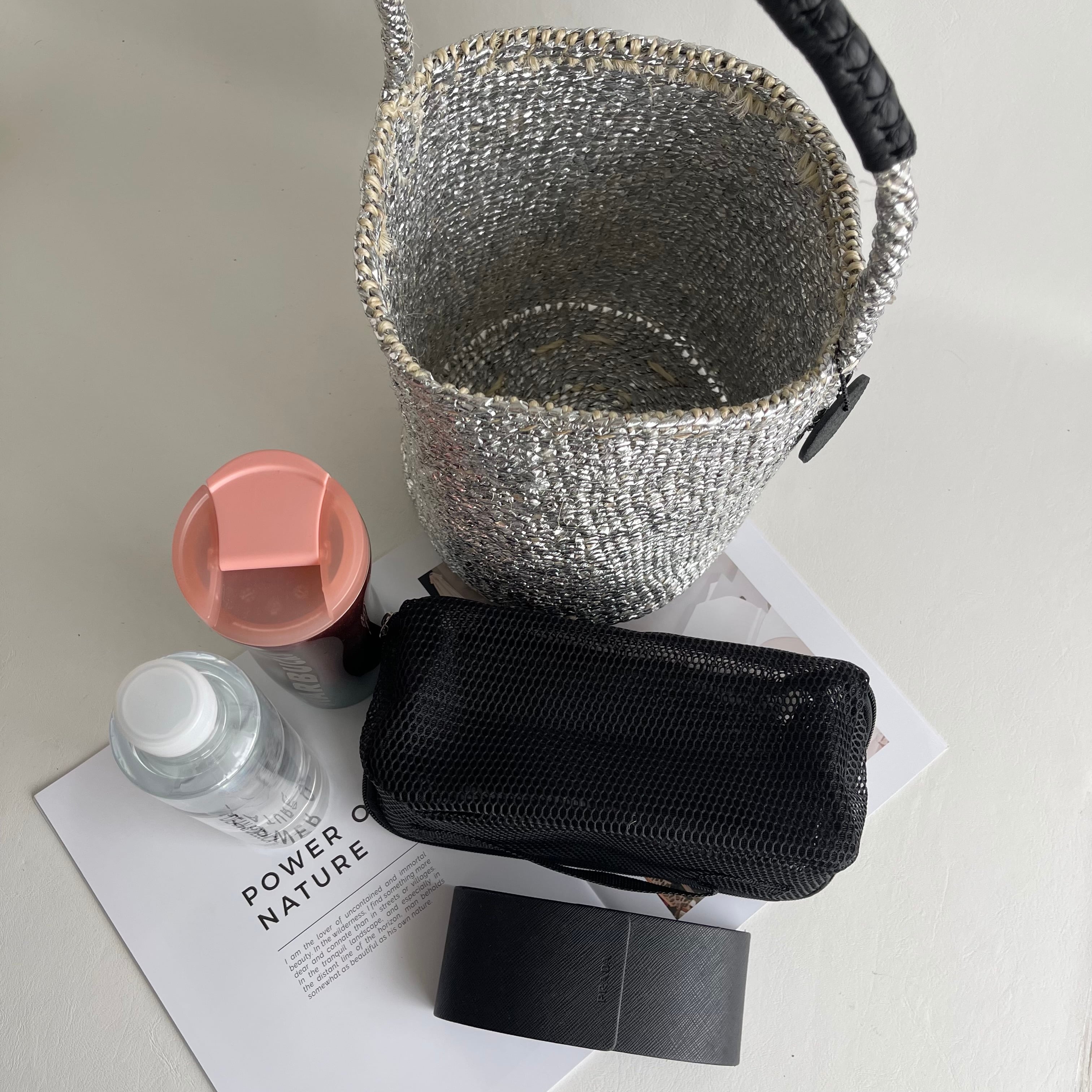 OVAL Shoulder Kago-Bag / WIDE SIZE / ポーチ付 | meong blue