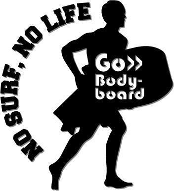 【受注生産】ボディーボード　カッティングステッカー09-bk