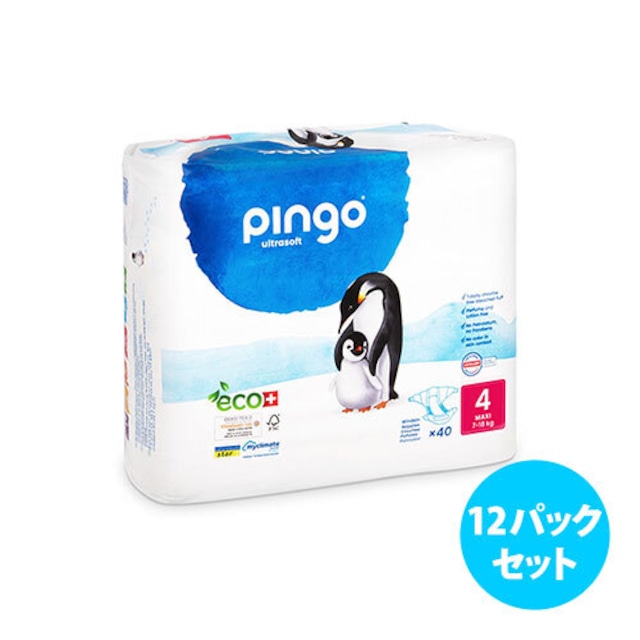 [12パックセット] Pingo プレミアムエコ紙おむつ（サイズ 4）