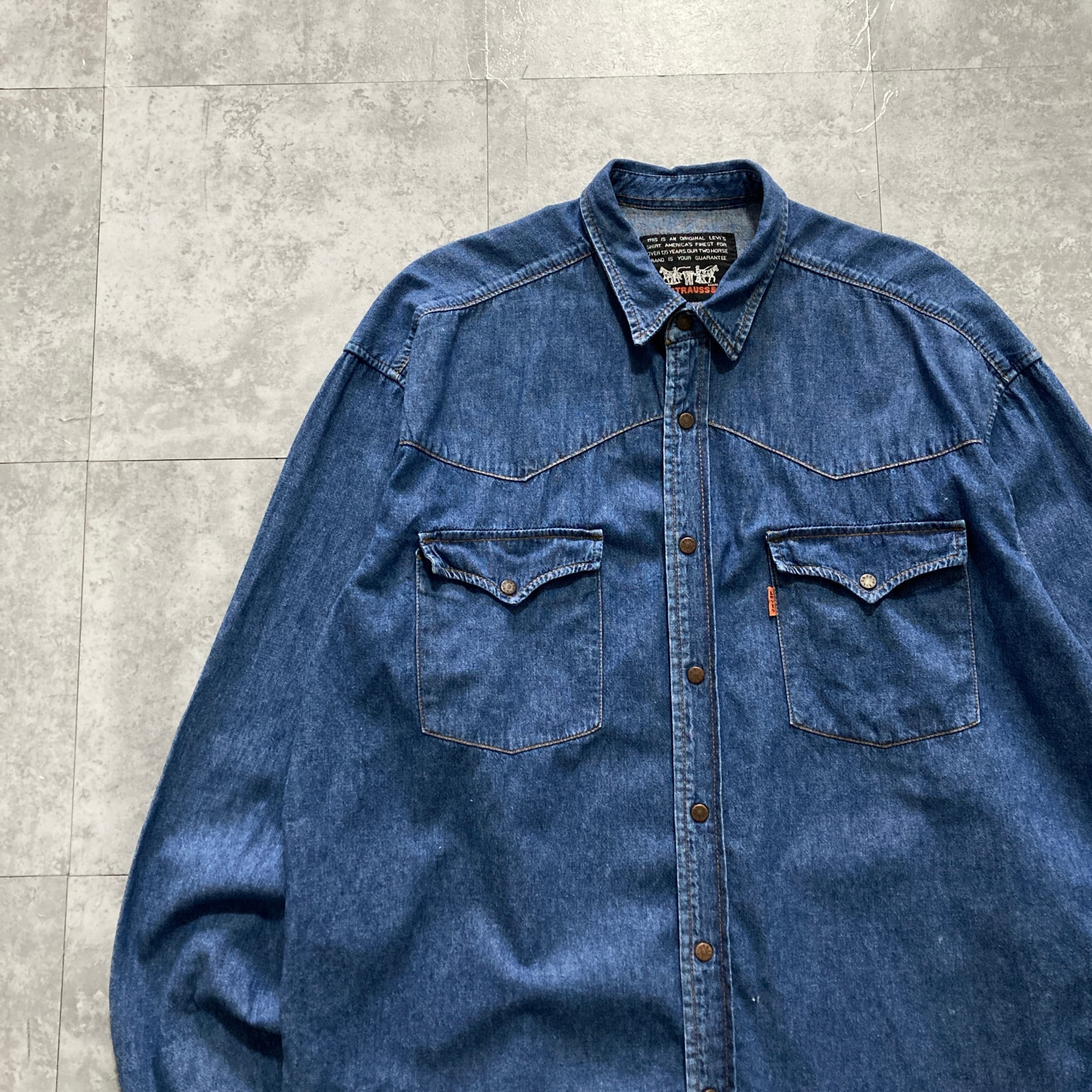 90s】Levi's リーバイス 表記XL 90年製 オレンジタブ スナップボタン