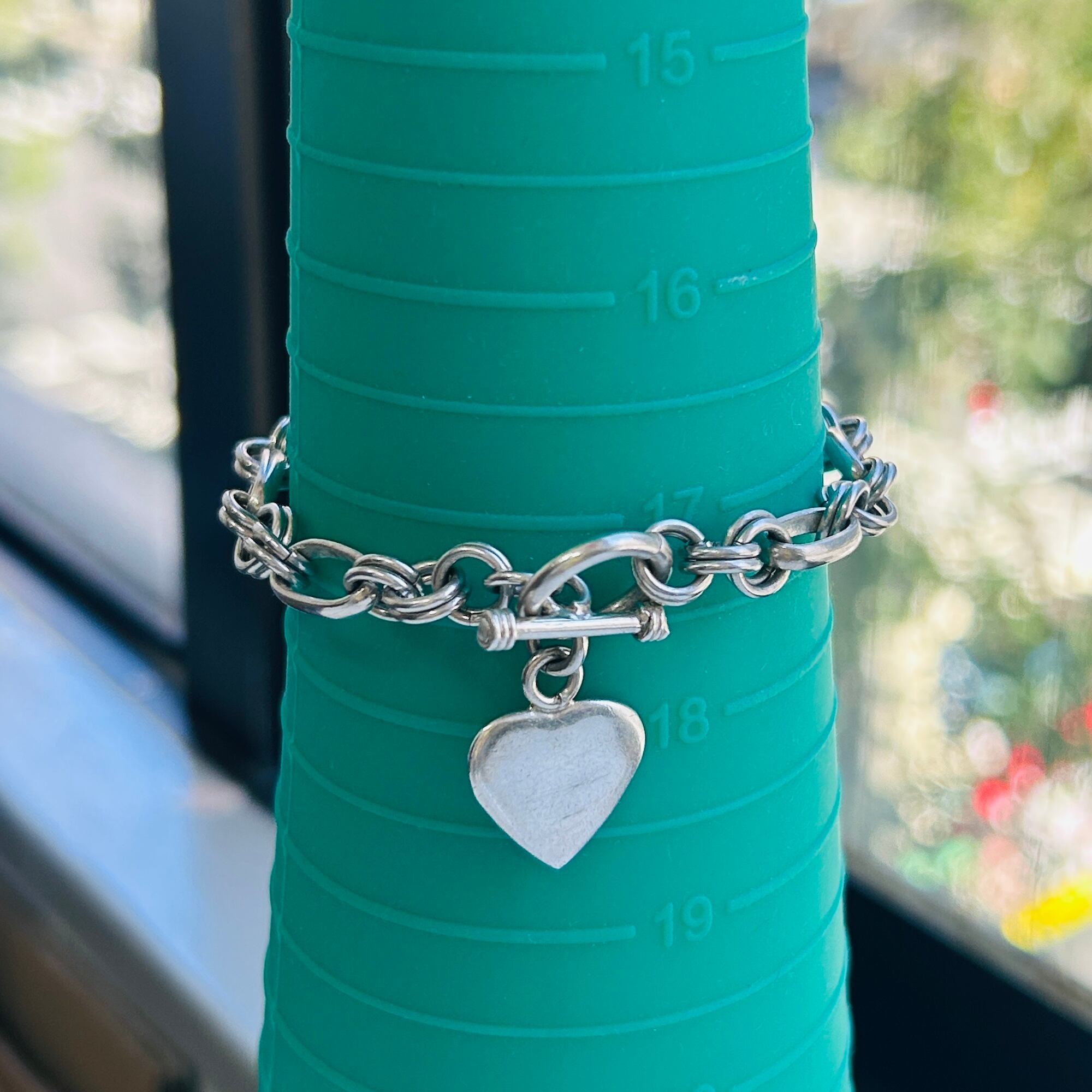 シルバー925 ハートタグトグルブレスレット（19cm） | Milo Antiques