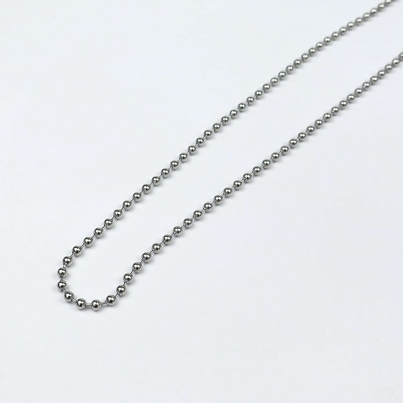 【SELECT】サージカルステンレス/80cmボールチェーン ロングネックレス　金属アレルギー対応　韓国製