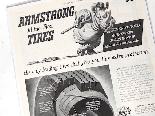 【Vintage】ARMSTRONG TIRES 雑誌切り抜き 1952年 The Saturday Evening Post /C023-27