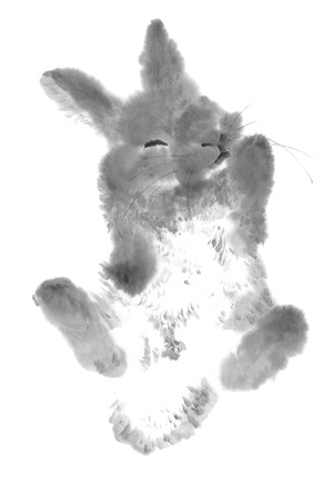 【干支シリーズ】仰向けに眠るウサギ　オリジナルポストカード