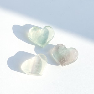 レインボーフローライト ハート 3個set 05◇ Rainbow Fluorite ◇ 天然石・鉱物・パワーストーン・インテリア
