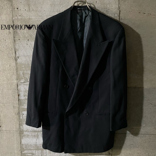 〖EMPORIO ARMANI〗made in Italy wool double tailored jacket/エンポリオアルマーニ イタリア製 ダブル ウール テーラードジャケット/lsize/#0314