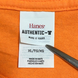 【HANES】ワンポイント Tシャツ XL  ビッグサイズ バックプリント オレンジ ヘインズ 半袖 夏物 US古着