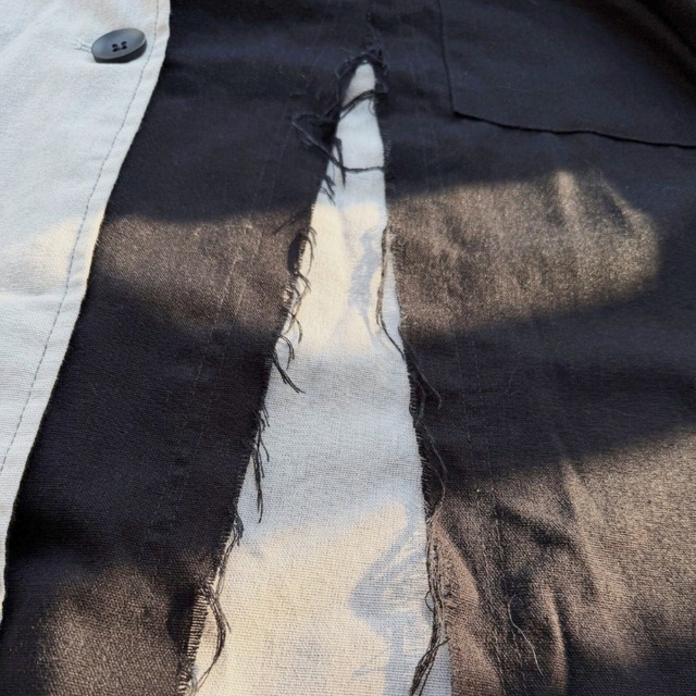 Asymmetric raw edge long coat C1503