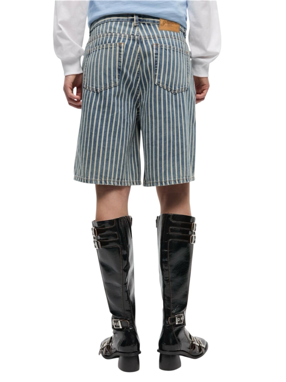 25AW】GANNI ガニー / Striped Denim Shorts / デニムショーツ | TRENT