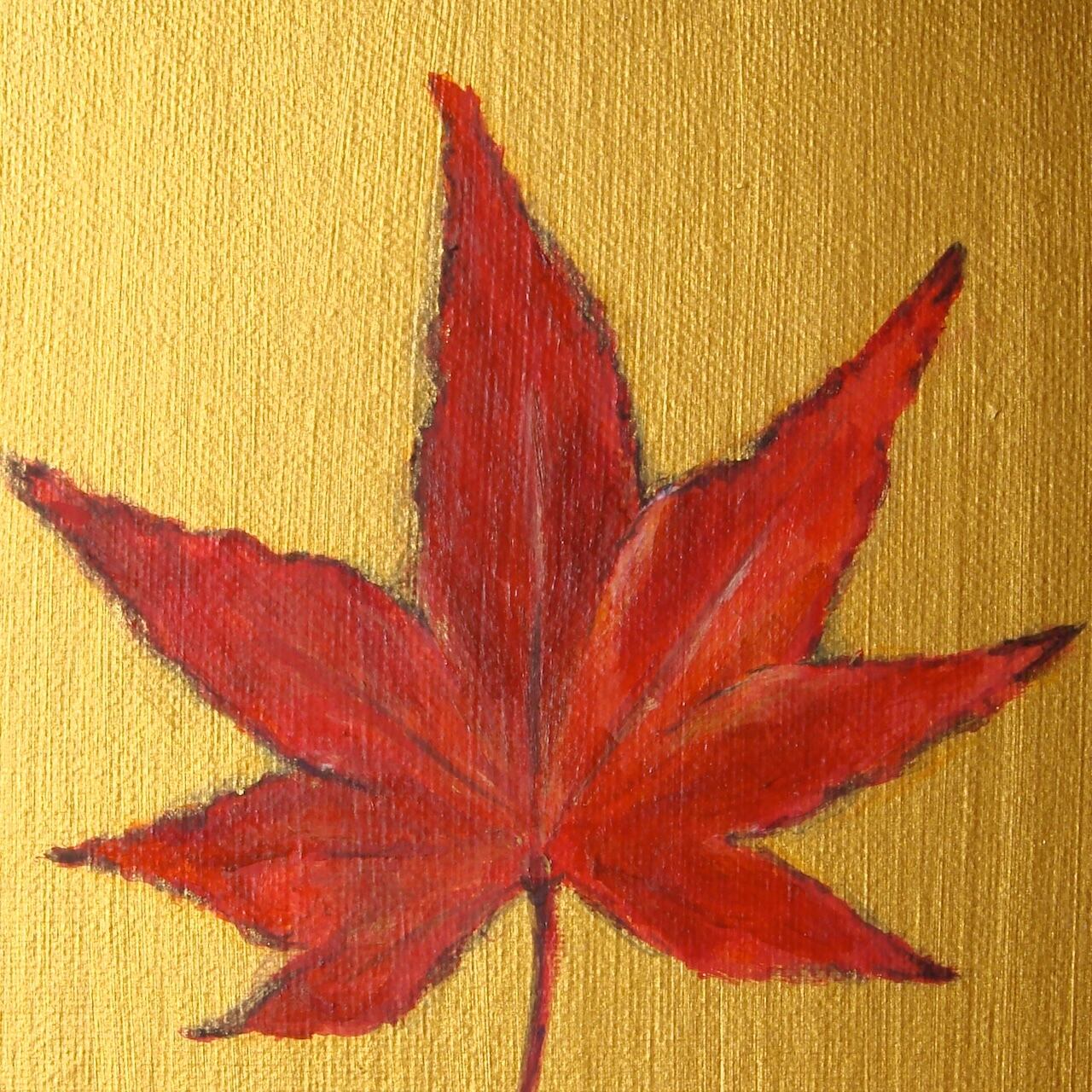 紅葉 原画｜額入り・ラッピング無料（アート作品／絵画／花の絵／季節