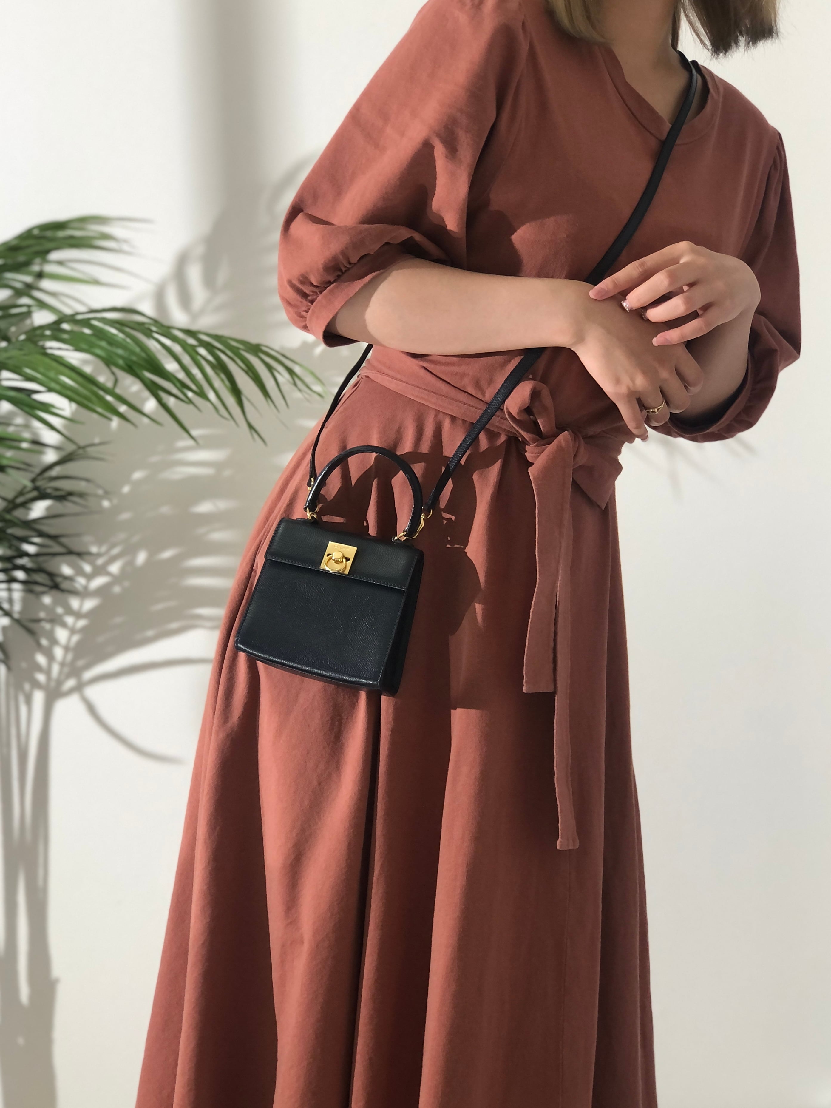 CELINE セリーヌ ガンチーニ 型押しレザー ミニバッグ 2way ショルダー