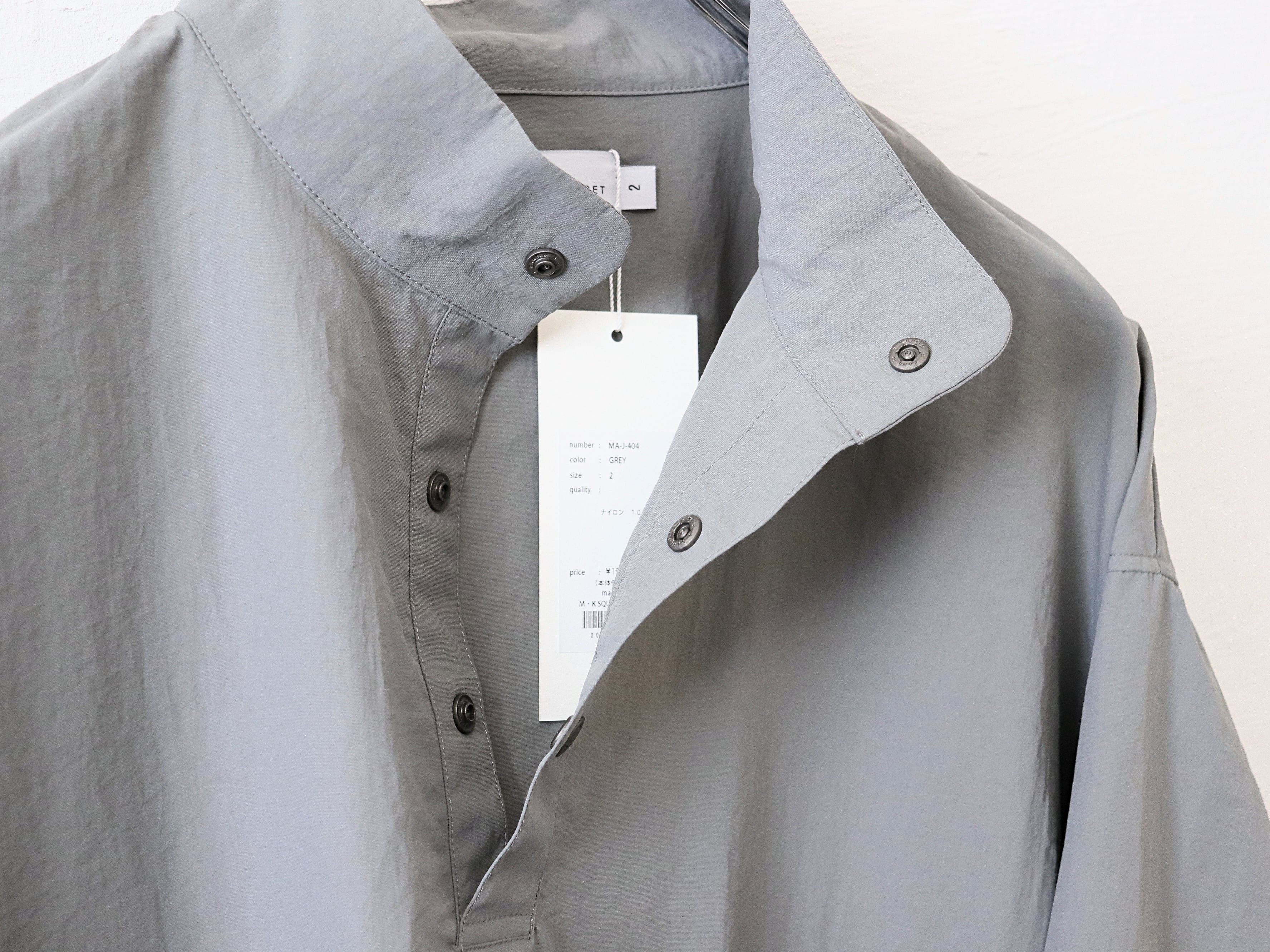 MANUAL ALPHABET / LIGHT SHELL SNAP TEE - GREY マニュアル