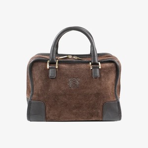 【美品】LOEWE アマソナ28スエードハンドバッグ ブラウン ヴィンテージ