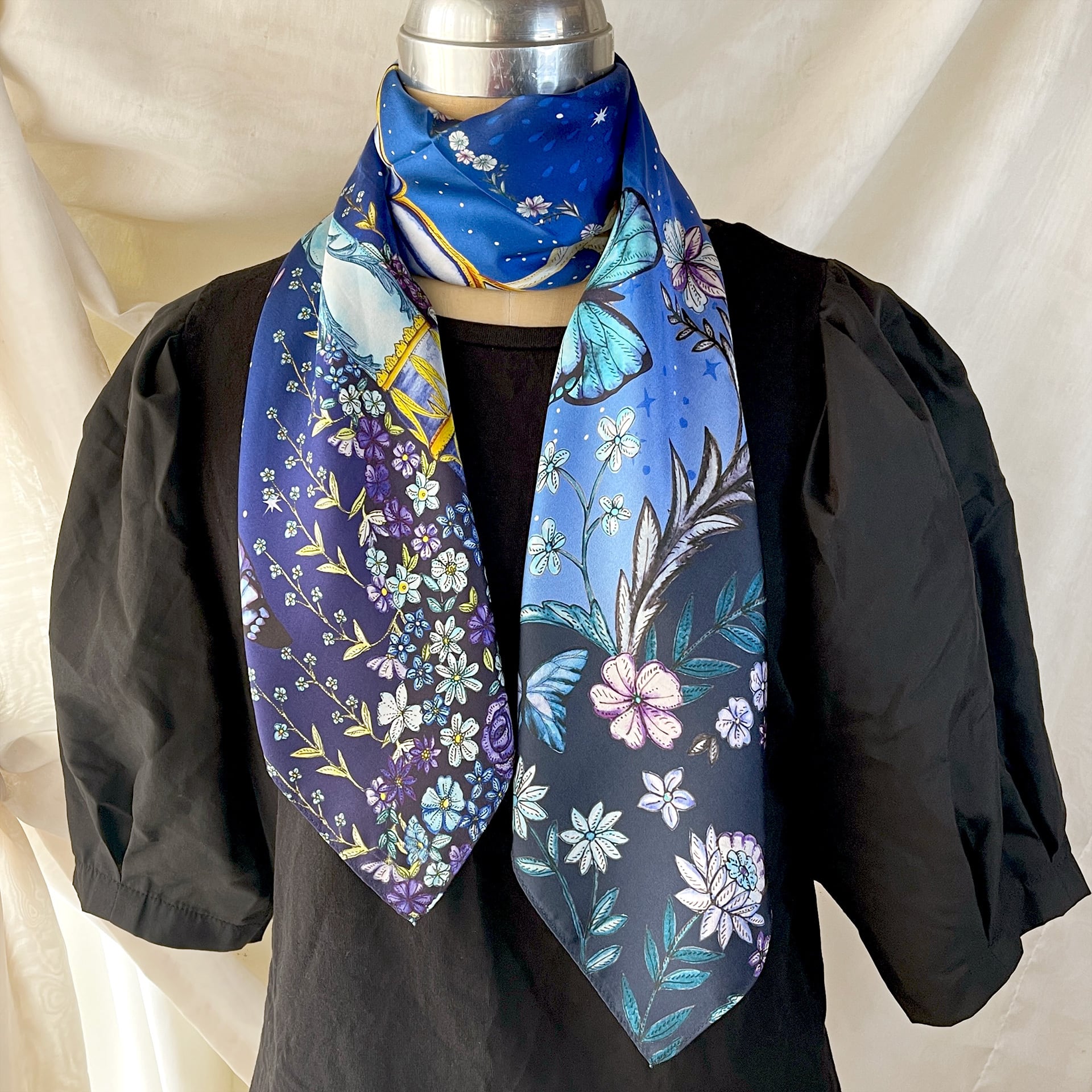 LA LUNE』from after the rain / シルクスカーフ（スカーフ留め付き