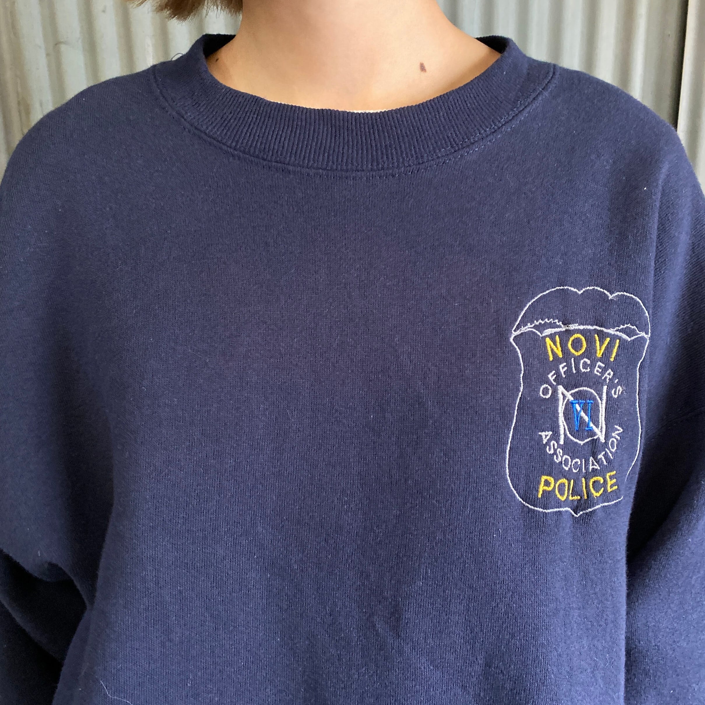 USA製 90年代 LEE リー POLICE 警察官 刺繍 スウェットシャツ メンズL ...