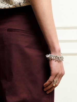Commensal Botane Irregular Galvanized Silver Seaweed Bracelet