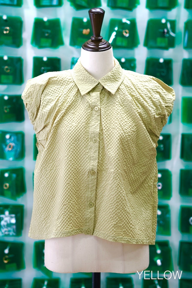 SEERSUCKER PUFF SLEEVE SHIRT