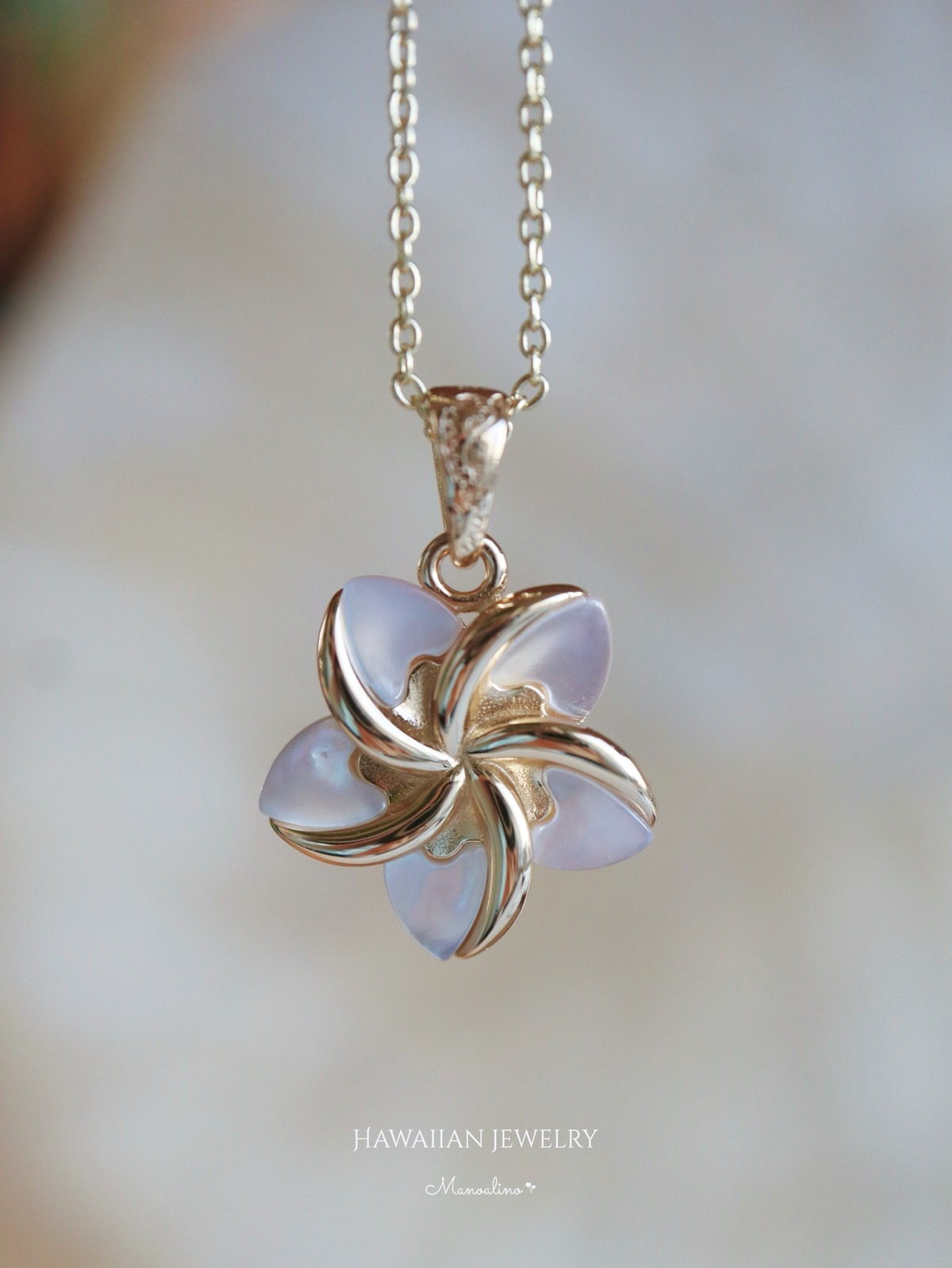 Plumeria shell necklace Hawaiian jewelry(ハワイアンジュエリー