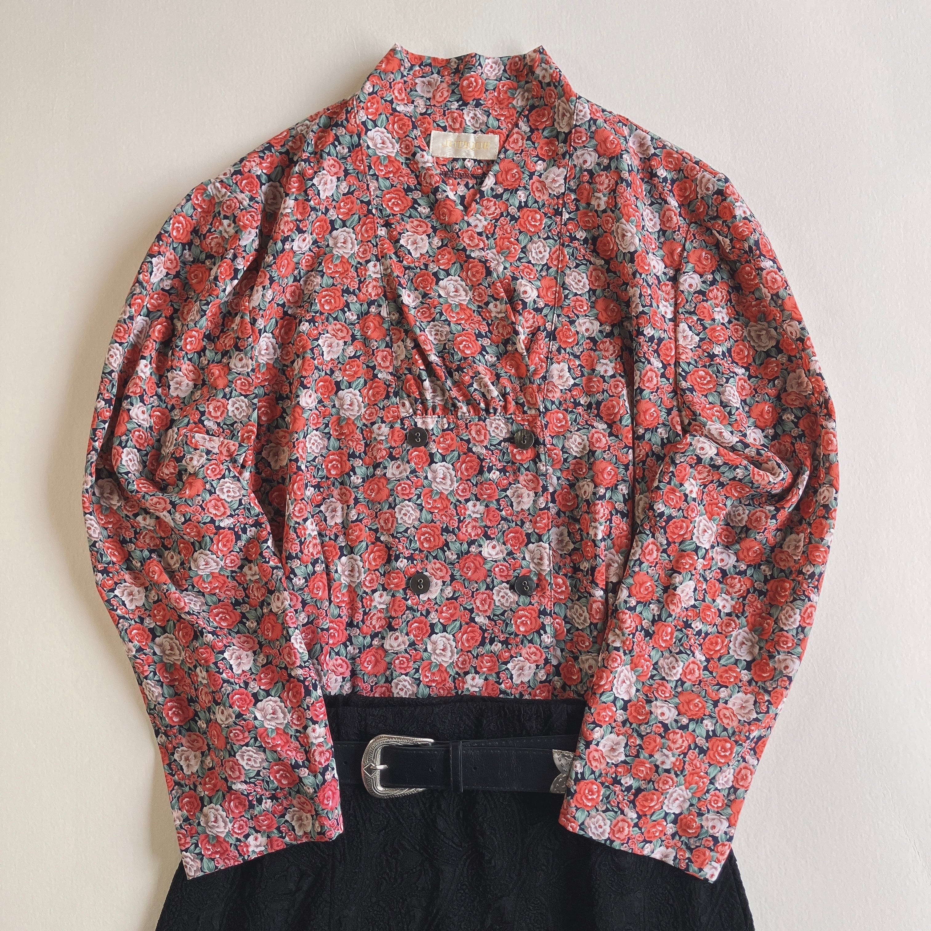 used レトロモダン総柄 モヘア混ブラウス 古着 ヴィンテージ vintage ブラウス | 古着屋mojo