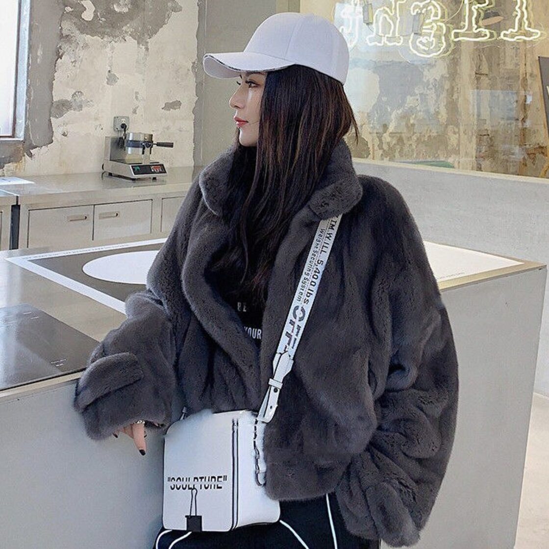 ジャケット女性フェイクファーコート冬ショート模造毛皮 Veste ウール 